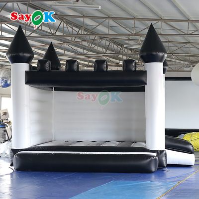 White and Black Inflatable Bouncy Castle Inflatable Bouncing House for Outdoor Events