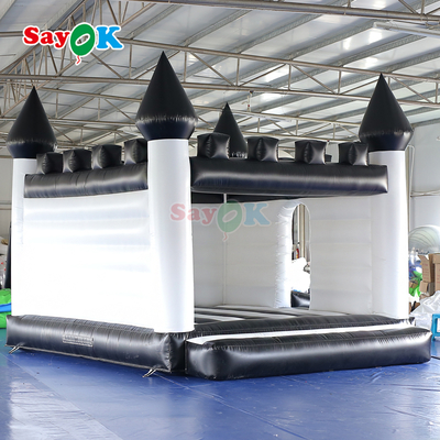 White and Black Inflatable Bouncy Castle Inflatable Bouncing House for Outdoor Events