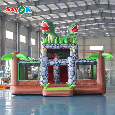 Sayok Commercial Dinosaur Inflatable Bounce House Slide Combo for Outdoor Event