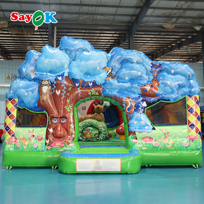 Sayok Jungle Themed Bouncy Castle Inflatable inflatable Bouncer Slide Combo for Children