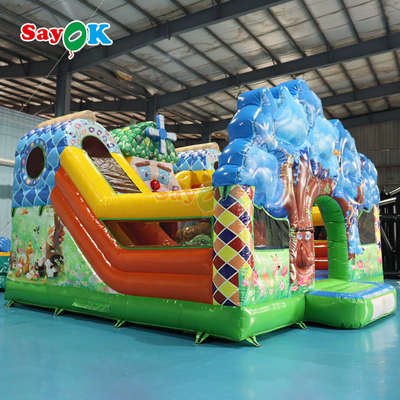 Sayok Jungle Themed Bouncy Castle Inflatable inflatable Bouncer Slide Combo for Children