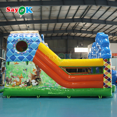 Jungle Themed Bouncy Castle Inflatable Inflatable Bouncer Slide Combo For Children