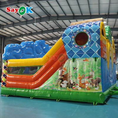 Sayok Jungle Themed Bouncy Castle Inflatable inflatable Bouncer Slide Combo for Children
