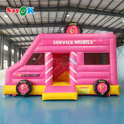 Sayok Pink Car Bounce House Inflatable Bouncer Commercial for Kids