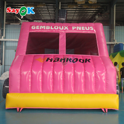 Sayok Pink Car Bounce House Inflatable Bouncer Commercial for Kids