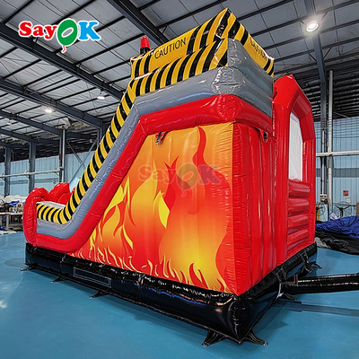 Sayok Customized Inflatable Castle Fire Station Inflatable Fire Truck Bouncer with Slide