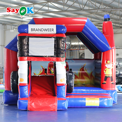 Brandweer Themed Inflatable Slide Bounce House Combo Fire Truck Inflatable Bouncy Castle for Kids
