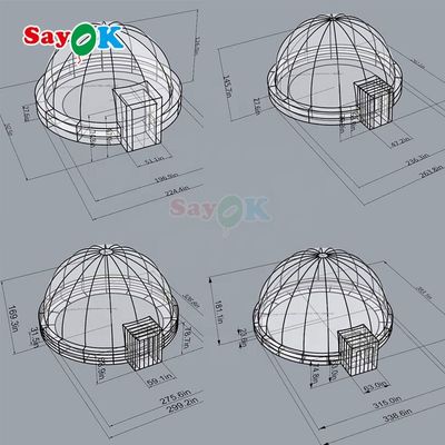 100% Blackout Inflatable Planetarium Dome with AC 110-240V Power and Greater than 12ft Dimensions