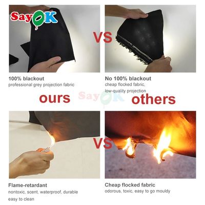 Sayok 100% Blackout Flame Retardant Easy Setup Inflatable Planetarium Dome for Schools and Museums