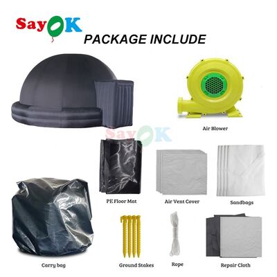 Sayok Black 5m Portable Planetarium Inflatable Dome Customized Size Inflatable Astronomy Movie Tent for School Outdoor Events