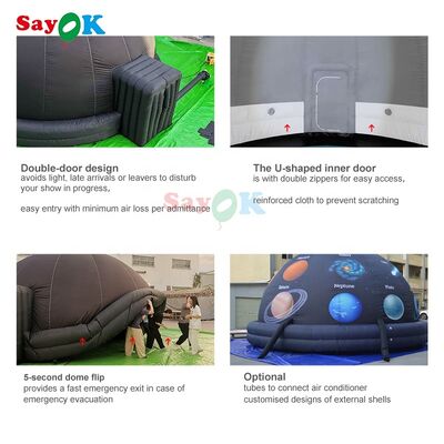 Black Color School Education Planetarium Dome Tent Mobile Cinema Projection Inflatable Planetarium Dome From Size 4m-10m