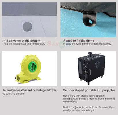 Black Color School Education Planetarium Dome Tent Mobile Cinema Projection Inflatable Planetarium Dome From Size 4m-10m