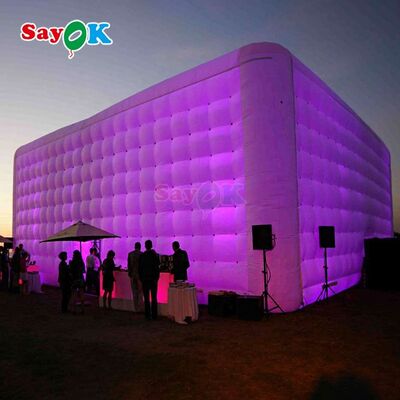 Sayok 20x10m Portable Waterproof Oxford Fabric LED Lighted Inflatable Cube Tent for Party Event Club Rental