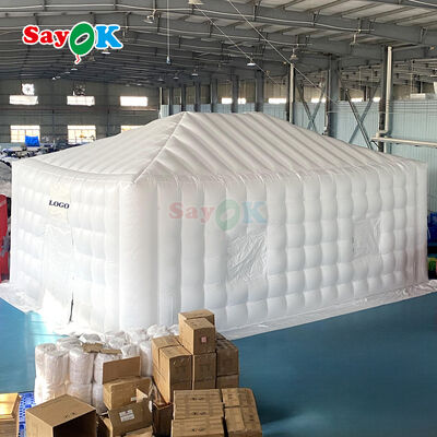 Sayok 10x20 Meters White PVC Tarpaulin Awning Pavilion Inflatable Cube Tent for Event 200 People