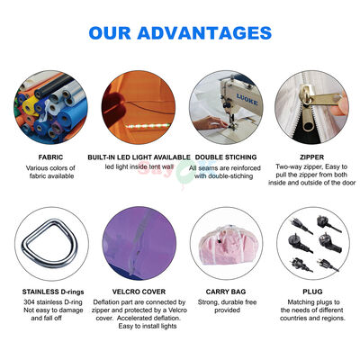 Sayok Large Advertise Tent Outdoor Wedding Club Party Tents for 200 People Events with LED