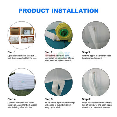 Sayok Customized Modern Big Outdoor Events Wedding Party Tents Large Inflatable LED Tent for 100 People