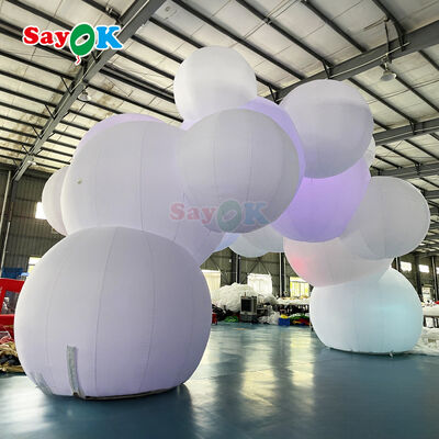 Large 12m x 7m Cloud-Shaped Inflatable Air Tent with LED Lighting and Customizable Logo for Outdoor Events