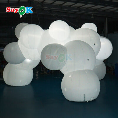 Large 12m x 7m Cloud-Shaped Inflatable Air Tent with LED Lighting and Customizable Logo for Outdoor Events