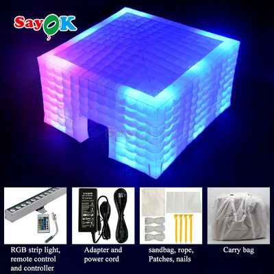 8m x 8m Cube Inflatable Air Tent with LED Lighting and Durable Oxford Cloth for Outdoor Events