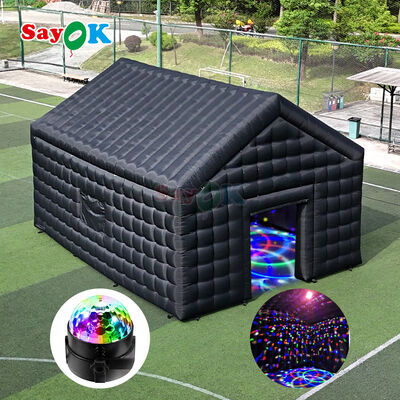 8mx6mx5mH Black Inflatable Disco Tent Portable Night Club Tent Waterproof UV Resistant for Outdoor Events