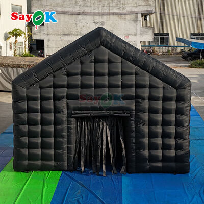 8mx6mx5mH Black Inflatable Disco Tent Portable Night Club Tent Waterproof UV Resistant for Outdoor Events