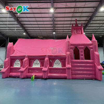 Custom Pink Flame-Retardant UV Resistant Inflatable Church Tent for Outdoor Wedding Events