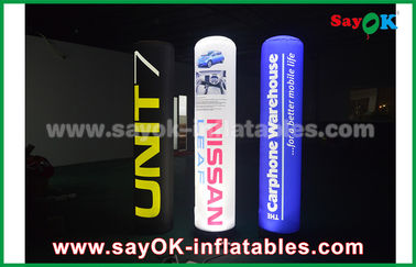 190T Nylon Cloth Inflatable Lighting Decoration , 2m Advertising Inflatable Pillar With LED Lighting