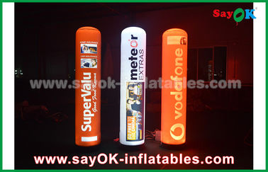 190T Nylon Cloth Inflatable Lighting Decoration , 2m Advertising Inflatable Pillar With LED Lighting