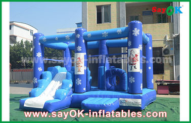 Indoor Inflatable Slide Customized 0.55mm PVC Tarpaulin Inflatable Bouncy Castle Frozen Obstacle Course For Children