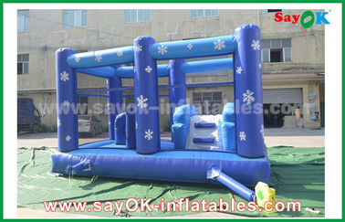 Indoor Inflatable Slide Customized 0.55mm PVC Tarpaulin Inflatable Bouncy Castle Frozen Obstacle Course For Children