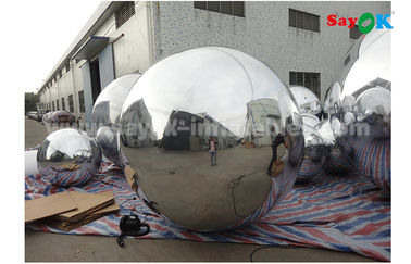 Gold Mirror Ball Lightweight Silver Dia 2m Inflatable Balloon For Advertising Easy To Carry