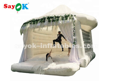 Commercial Outdoor White Inflatable Bounce For Wedding Customized Size