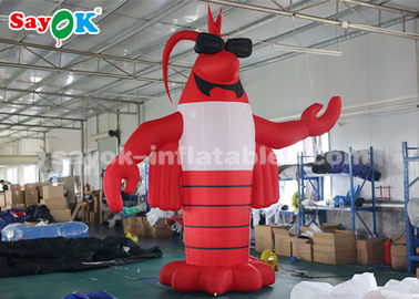 Inflated Cartoon Characters 4m Red Outdoor Crawfish Inflatable Cartoon Characters For Lobster Festival