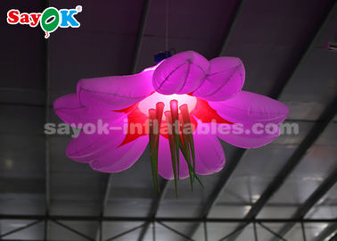 Colorful 1.5m Inflatable Lighting Decoration / Blow Up Hanging LED Flower