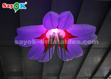 Colorful 1.5m Inflatable Lighting Decoration / Blow Up Hanging LED Flower