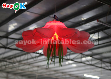 Colorful 1.5m Inflatable Lighting Decoration / Blow Up Hanging LED Flower