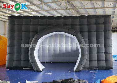 Inflatable Party Tent Black Inflatable Photo Booth With 17 Color Changing Lights / Window