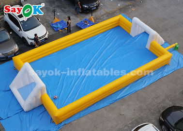 Giant Inflatable Football 12*6m Yellow PVC Inflatable Sports Games Inflatable Soccer Field