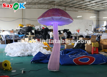 Nylon Cloth 2m Hanging Blow Up Mushroom With LED Light For Event / Wedding