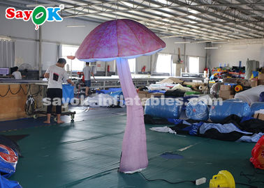 Nylon Cloth 2m Hanging Blow Up Mushroom With LED Light For Event / Wedding