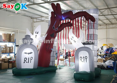 Durable 5*4m Inflatable Holiday Decorations Halloween Entrance Archway With LED Lights