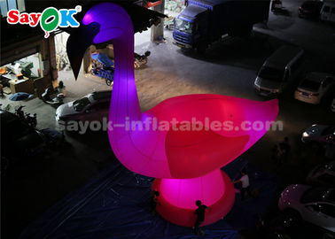 Inflatable Animal Balloons Pink Inflatable Cartoon Characters , 10m High Giant Inflatable Flamingo
