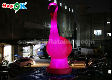 Inflatable Animal Balloons Pink Inflatable Cartoon Characters , 10m High Giant Inflatable Flamingo