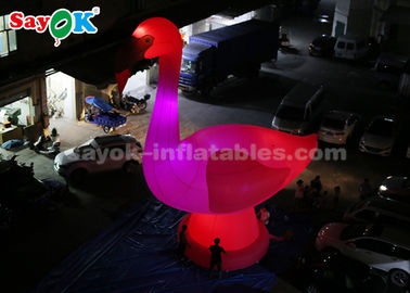 Inflatable Animal Balloons Pink Inflatable Cartoon Characters , 10m High Giant Inflatable Flamingo