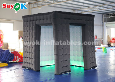 Inflatable Party Tent Black Inflatable Cube Photo Booth For Advertising High Tear Strength