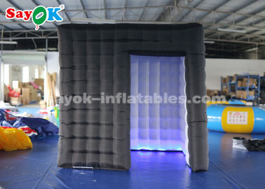 Inflatable Party Tent Black Inflatable Cube Photo Booth For Advertising High Tear Strength