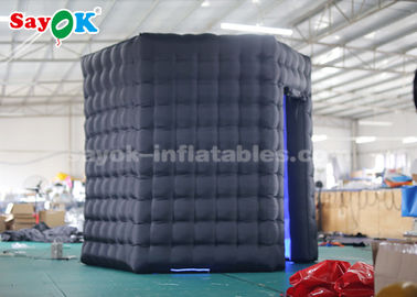 Inflatable Party Tent Hexagon Black Blow Up Photo Booth For Party / Inflatable LED Booth