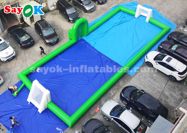 Inflatable Football Game Green Color PVC Commercial Inflatable Soccer Field 20*8m 2 Years Warranty