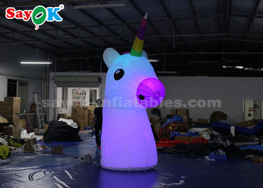 Advertising Inflatable Rainbow Unicorn Inflatable Cartoon Characters 210DD Oxford Cloth Durable