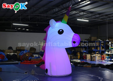 Advertising Inflatable Rainbow Unicorn Inflatable Cartoon Characters 210DD Oxford Cloth Durable